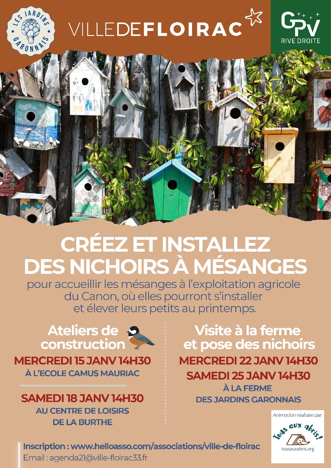 Ateliers fabrication de nichoirs – Floirac